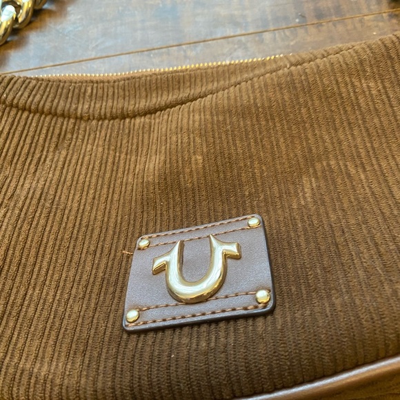 Y2K True Religion  brown Corduroy Chain purse - Picture 5 of 12